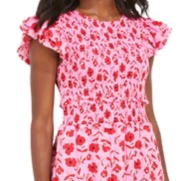 Vineyard Vines 🌸 Rock Rose 🌹 floral smocked MIDI pockets dress - Picture 2 of 16